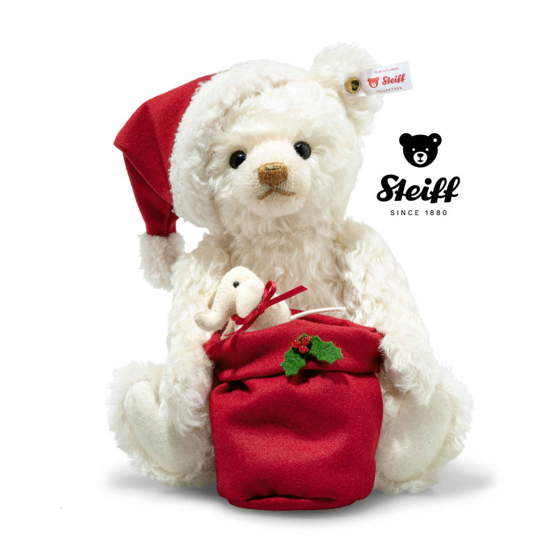 2025 Steiff 005879 SANTA TEDDY BEAR WITH LIGHT | WHITE