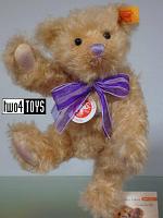 Steiff 001802 CLASSIC TEDDY BEAR BLOND WITH VIOLET BOW 2006