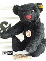 Steiff 005992 CLASSIC MOURNING TEDDY BEAR BLACK MOHAIR 2003