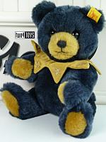 Steiff 013553 TEDDY BEAR PETSY | BLUE PLUSH | GOLDEN COLLAR 2002