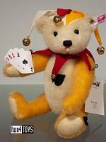 Steiff 021008 THE JOKER TEDDY BEAR WHITE & YELLOW MOHAIR | 2015