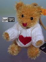 Steiff 028212 MINIATURE TEDDY HEART MOHAIR KEY RING 2003