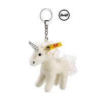 Steiff 030918 UNICORN PENDANT KEY RING WHITE MOHAIR 2018