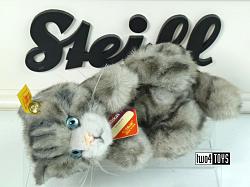 Steiff 075377 WHISKAS KITTEN CAT | GREY STRIPED PLUSH 2002