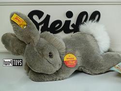 Steiff 082191 HOPPYY LYING RABBIT BUNNY SOFT GRAY PLUSH 2003