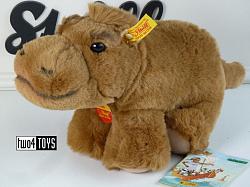 Steiff 083693 RINO HIPPOPOTAMUS CUDDLY SOFT BROWN PLUSH 2003