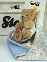 Steiff 236723 MOON BEAR WITH WOODEN BITE RING AND RATTLE 2008