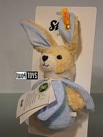 Steiff 240140 HOPPEL RABBIT GRIP TOY W. RUSTLING FOIL & RATTLE