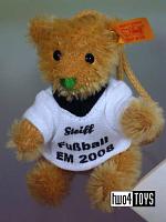 Steiff 656057 MINI TEDDY SOCCER FOOTBALL MOHAIR KEY RING 2008