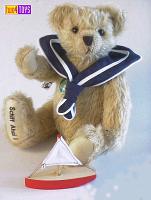 Hermann 13268-9 Ship Ahoy Sailor Teddy with Wooden Ship