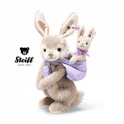 2025 Steiff 005954 TWO PIECE RABBIT SET | GREY RMS MOHAIR