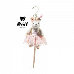 Steiff 007354 MOUSE BALLERINA ORNAMENT LIGHT GRAY MOHAIR 2024