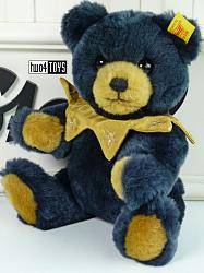 Steiff 013553 TEDDYBEER PETSY | BLAUW PLUSH | GOUDEN KRAAG 2002