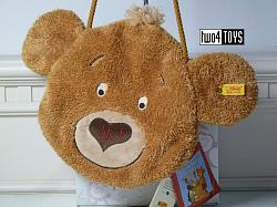 Steiff 014611 KNOPF TEDDY HEAD BAG SOFT BROWN WOVEN PLUSH 2007