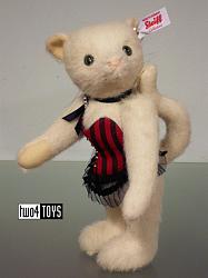 Steiff 021190 PUSSY CAT LADY TED CASINO WHITE ALPACA 2015