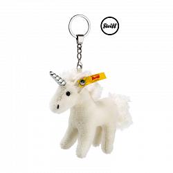 Steiff 030918 UNICORN PENDANT KEY RING WHITE MOHAIR 2018