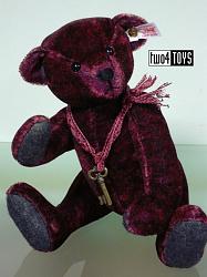 Steiff 034343 BASCO TEDDYBEER DONKERROOD MOHAIR 2014