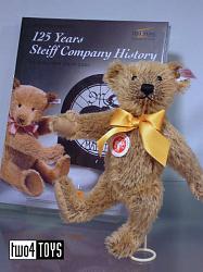 Steiff 038860 CLASSIC TEDDY WITH BOOK 125 YEARS STEIFF 2005