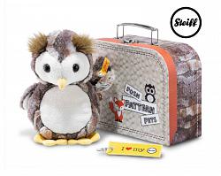 Steiff 045639 EUGEN OWL POSH PATTERN PETS IN SUITCASE 2017