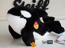 Steiff 063282 ORCA BLACK AND WHITE CUDDLY SOFT PLUSH 2004