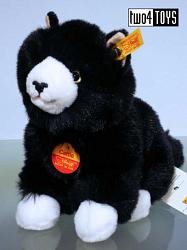 Steiff 074110 CATTIE CAT BLACK AND WHITE CUDDLY SOFT PLUSH 2002