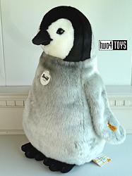 2023 Steiff 075728 FLAPS LIFE SIZE PENGUIN GRAY BLACK PLUSH