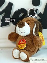 Steiff 110214 DOG KEY CHAIN BROWN SOFT PLUSH 2004