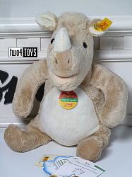 Steiff 110436 RHINOCERUS CUDDLY SOFT LIGHT BROWN PLUSH 2005