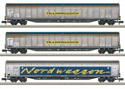 2025 Minitrix 18297 TRANSWAGON SLIDING WALL BOX CAR SET