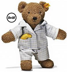 Steiff 236471 TEDDYBEER BLAUW MET PYAMA EN MAAN PLUCHE 2006