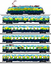 Marklin 39171/43879 DB TOURISM TRAIN E-LOC & CAR SET 2020