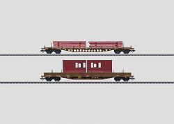 Marklin 47025 DSB LOW SIDE CARS SET WITH BUILDING MATERIALS 2010