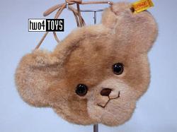 Steiff 6365/26 TEDDYBEER HOOFD KLEIN TASJE ZACHT PLUCHE 1983