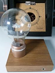 Flyte BUCKMINSTER LEVITATION LIGHT BULB ON WALNUT WOODEN BASE
